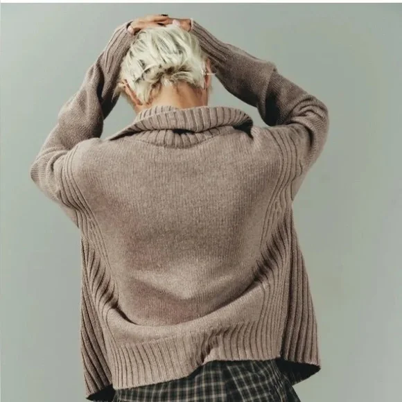 ZARA RIB TRIM CARDIGAN - Picture 5 of 9